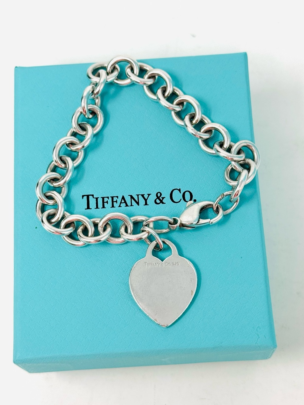 Authentic Tiffany & Co Heart Tag  Charm Bracelet.